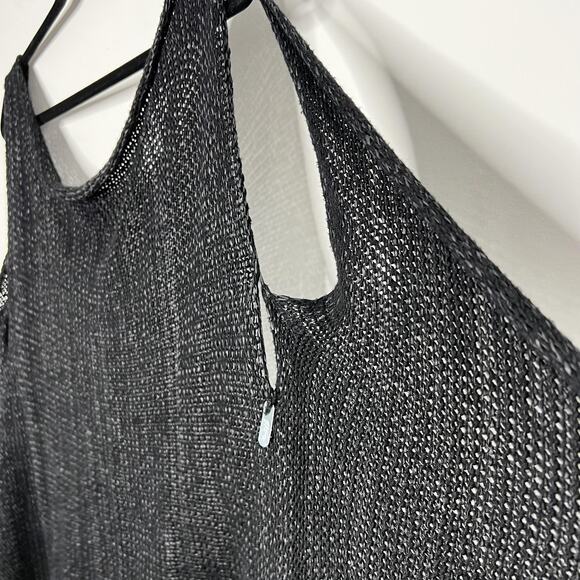 Skif Happy Circle Sweater‎ Womens One Size Black Raffia Cotton Open Knit Tunic - Picture 8 of 9